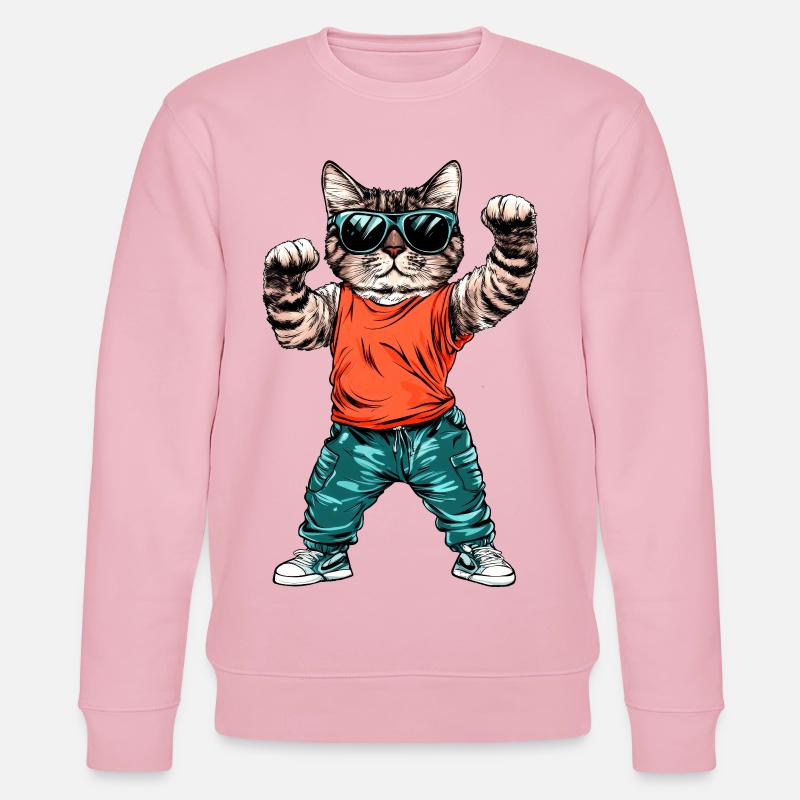 Coole Katze - Stanley/Stella Unisex Bio-Sweatshirt CHANGER  - Hellrosa