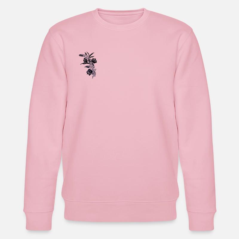 Fleurs de nuit Contours Indigo - Sweat bio CHANGER Stanley/Stella Unisexe - rose pâle