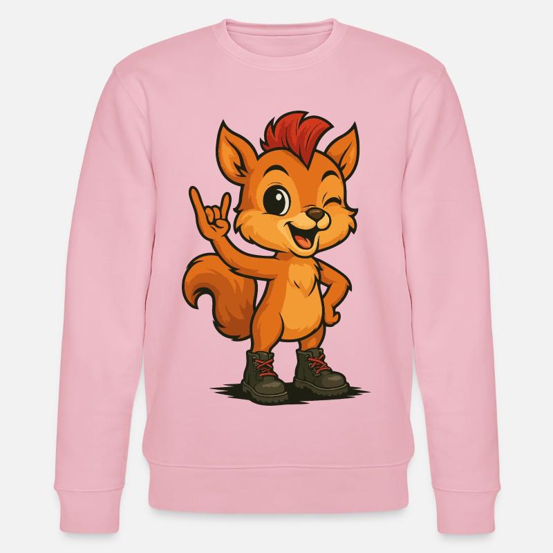 Punk Rock Squirrel - Stanley/Stella Unisex Bio-Sweatshirt CHANGER  - Hellrosa