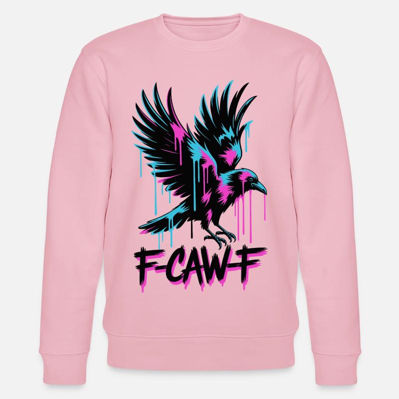 F-Caw-F Meme Krähe - Stanley/Stella Unisex Bio-Sweatshirt CHANGER  - Hellrosa