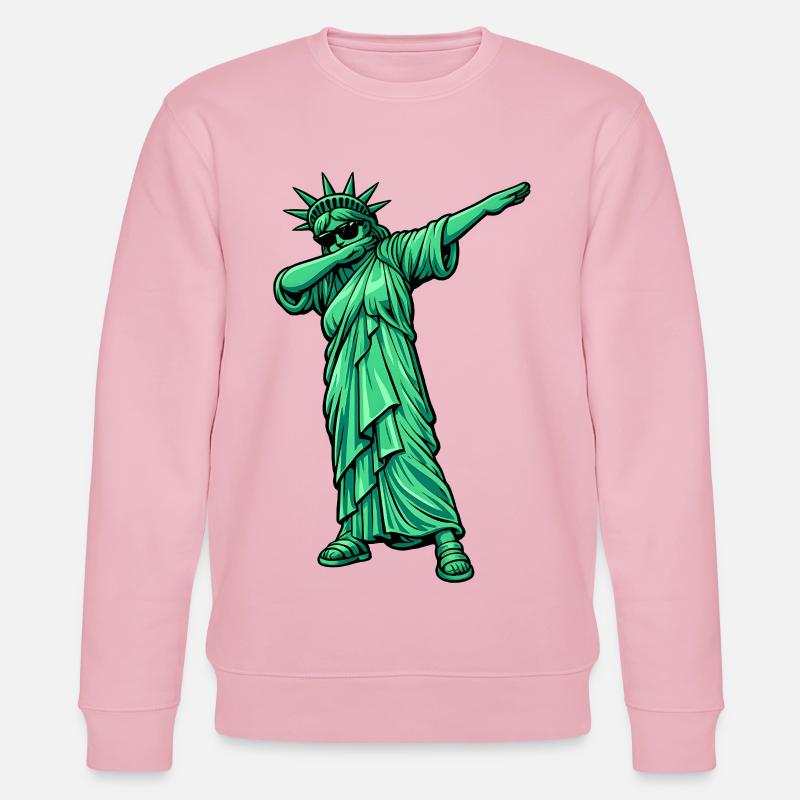 Dabbing Freiheitsstatue - Stanley/Stella Unisex Bio-Sweatshirt CHANGER  - Hellrosa