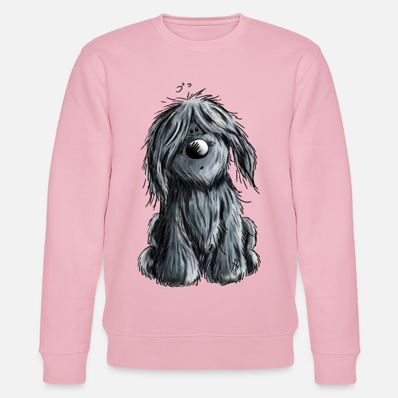 Knuffiger schwarzer Briard - Hund - Geschenk - Stanley/Stella Unisex Bio-Sweatshirt CHANGER  - Hellrosa