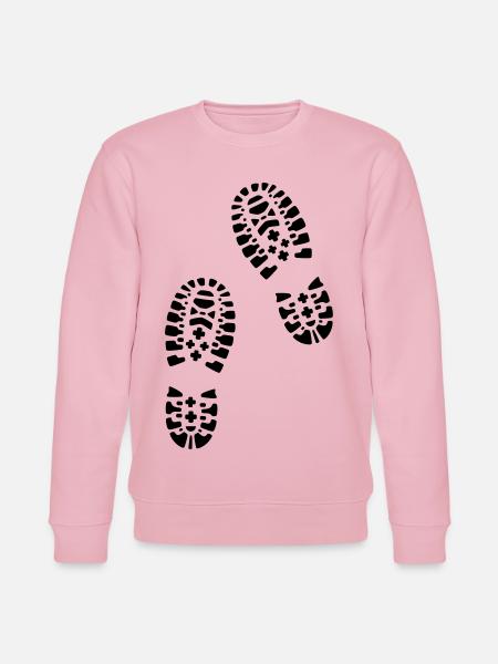Wandern, Fußabdrücke, Hiking, footprints - Stanley/Stella Unisex Bio-Sweatshirt CHANGER - Hellrosa