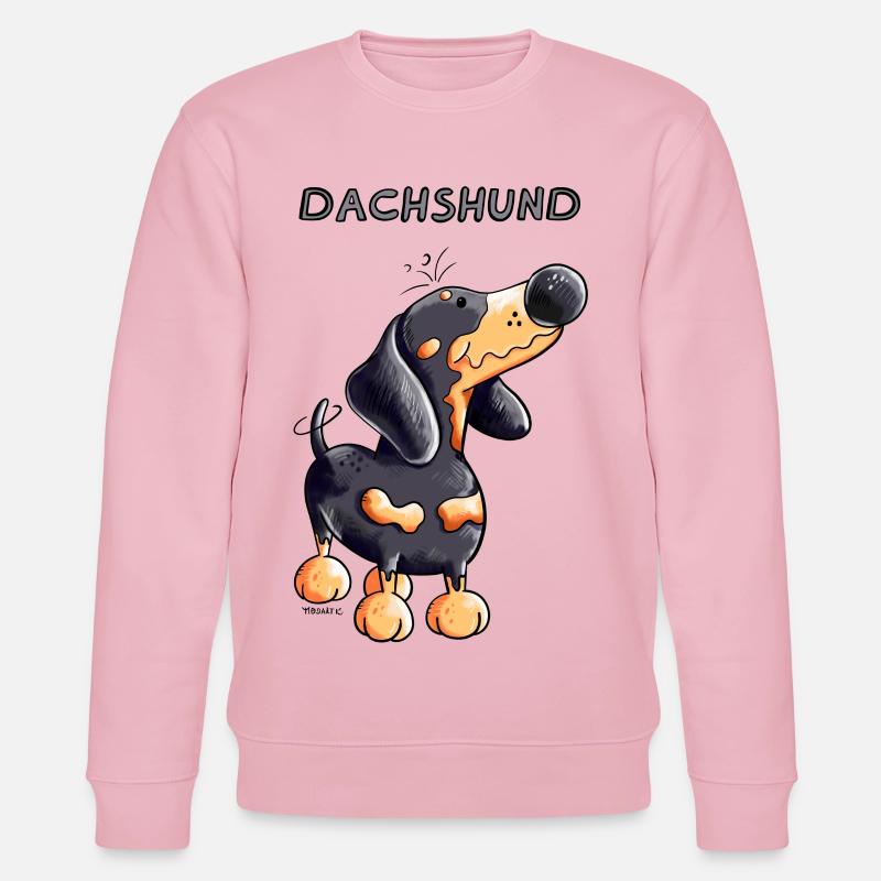 Knuffiger Dackel - Stanley/Stella Unisex Bio-Sweatshirt CHANGER  - Hellrosa