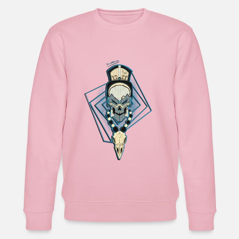Blauer Schädel Tribal Schmuck - Stanley/Stella Unisex Bio-Sweatshirt CHANGER  - Hellrosa
