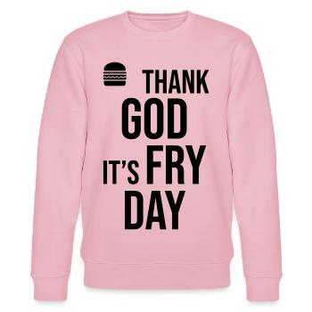 Dieu merci, c’est le jour de la frite - Sweat bio CHANGER Stanley/Stella Unisexe - rose pâle - Devant - Jaron (178cm) & Liana (172cm)