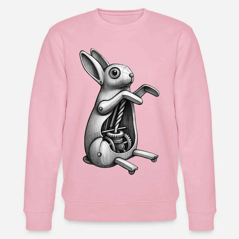 MECA RABBIT - black & white - Sweat bio CHANGER Stanley/Stella Unisexe - rose pâle