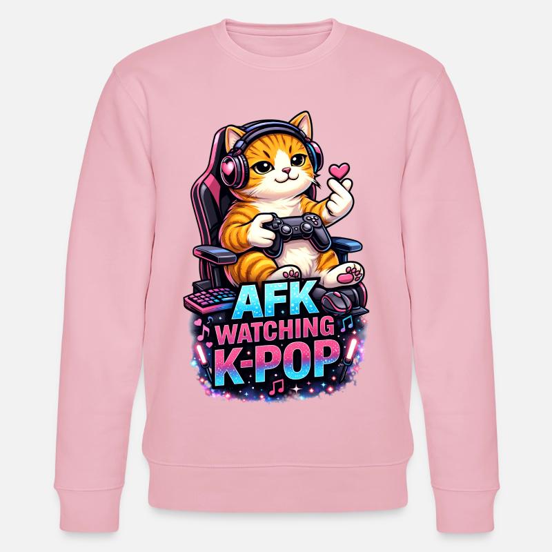 AFK Watching K Pop - Stanley/Stella Unisex Bio-Sweatshirt CHANGER  - Hellrosa