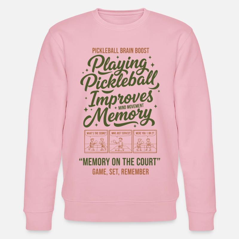 Pickleball Player Playing Pickle Ball Memory On - Stanley/Stella CHANGER Unisex Organic Sweatshirt - cotton pink