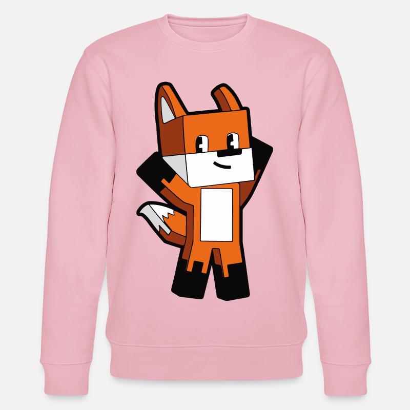 Bunter Voxelfuchs - Stanley/Stella Unisex Bio-Sweatshirt CHANGER  - Hellrosa