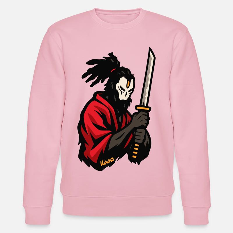 Roter Mantel Ninja Katana - Stanley/Stella Unisex Bio-Sweatshirt CHANGER  - Hellrosa