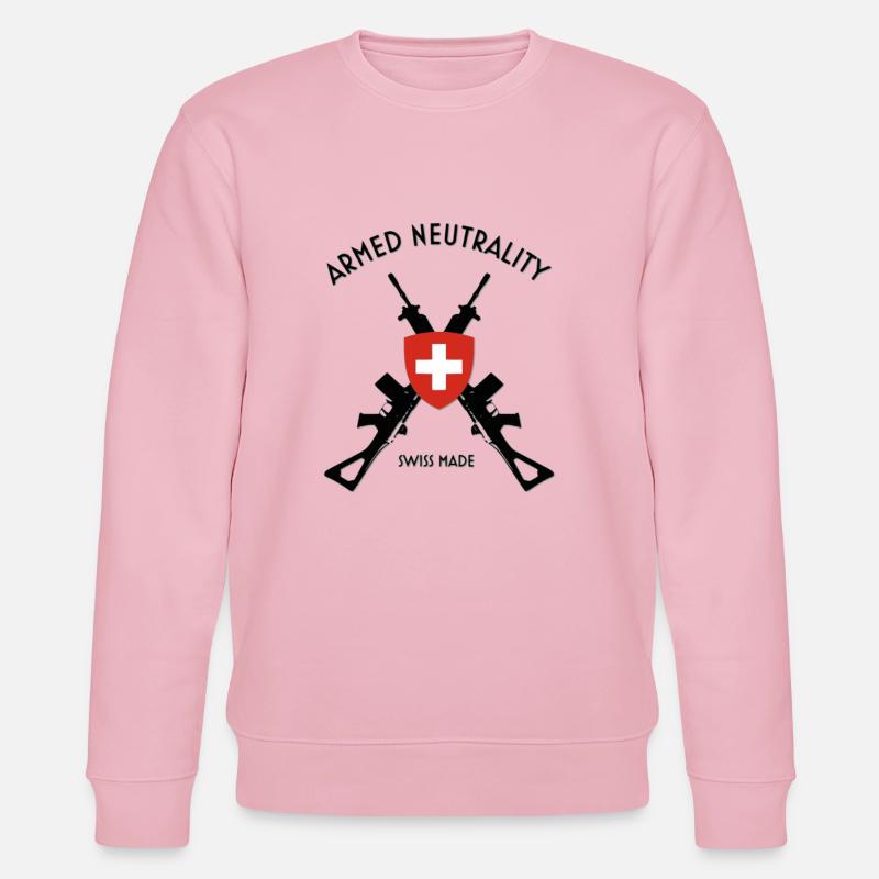 Neutralité armée suisse faite - Sweat bio CHANGER Stanley/Stella Unisexe - rose pâle