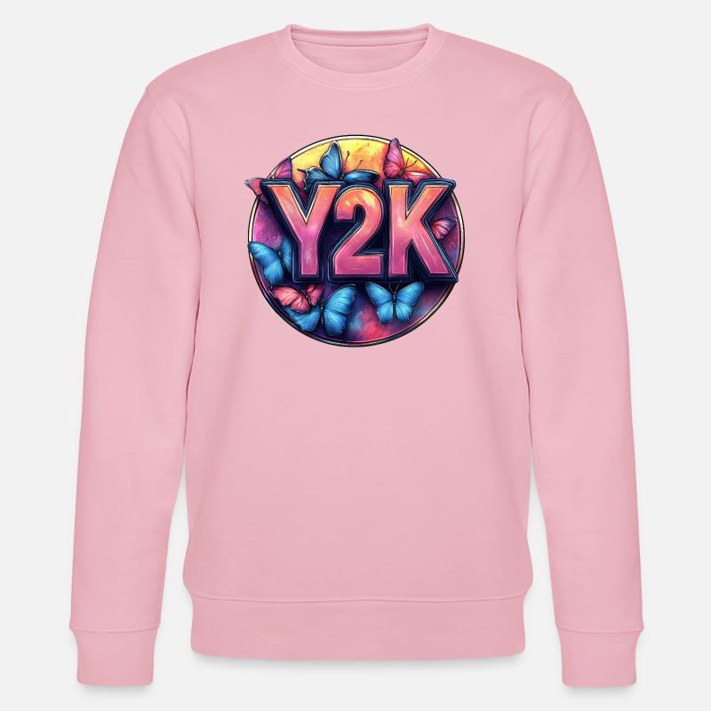 Y2K Papillon Rétro - Sweat bio CHANGER Stanley/Stella Unisexe - rose pâle