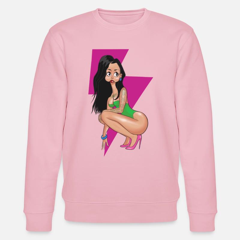 Pink Lightning Pin-up - Stanley/Stella Unisex Bio-Sweatshirt CHANGER  - Hellrosa