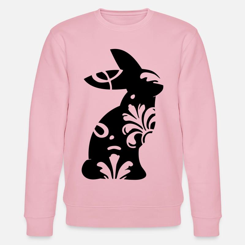 Hasen Silhouette mit Ornamenten - Stanley/Stella Unisex Bio-Sweatshirt CHANGER  - Hellrosa