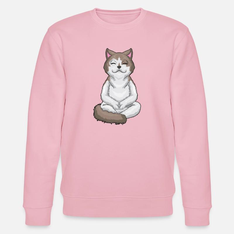Chat faisant du yoga croisé - Sweat bio CHANGER Stanley/Stella Unisexe - rose pâle