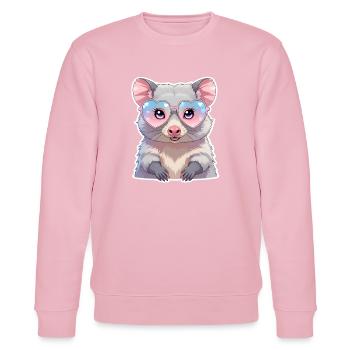 Opossum mit Brille - Stanley/Stella Unisex Bio-Sweatshirt CHANGER  - Hellrosa - Vorne - Jaron (178cm) & Liana (172cm)
