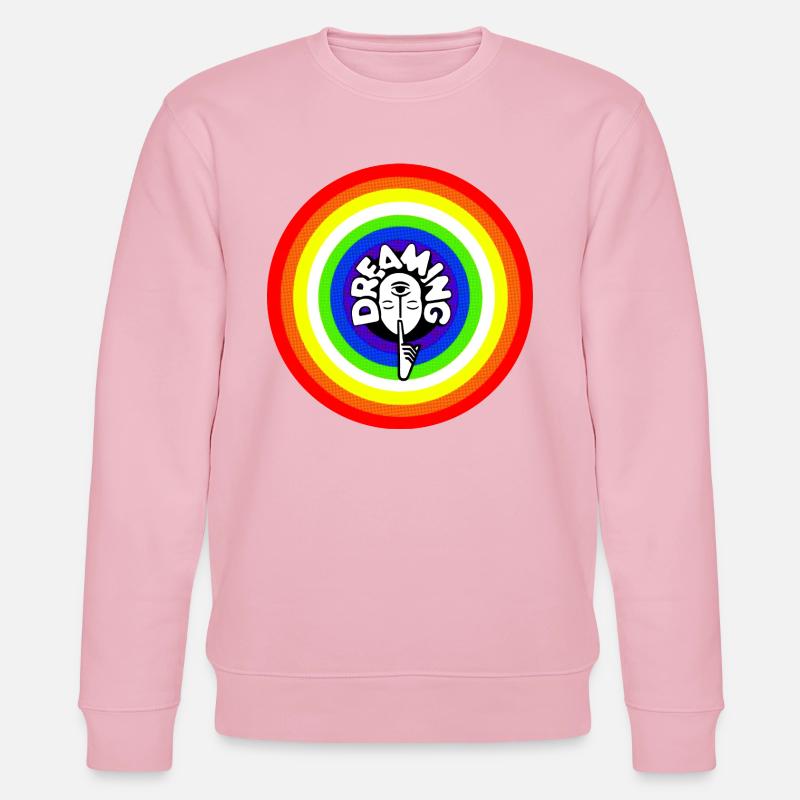 Psst! dreaming Träumer retro Regenbogen schlafen - Stanley/Stella Unisex Bio-Sweatshirt CHANGER  - Hellrosa