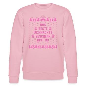 Das beste Weihnachtsgeschenk bist Du - Weihnachten - Stanley/Stella Unisex Bio-Sweatshirt CHANGER  - Hellrosa - Vorne - Jaron (178cm) & Liana (172cm)