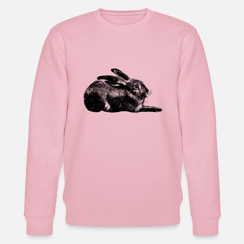 Hase / lièvre d’Europe / lapin - Sweat bio CHANGER Stanley/Stella Unisexe - rose pâle