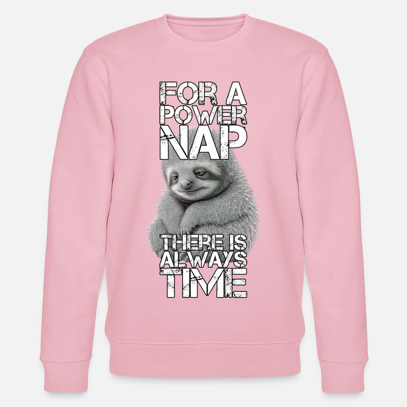 Faultier Power Nap Geschenk - Stanley/Stella Unisex Bio-Sweatshirt CHANGER  - Hellrosa