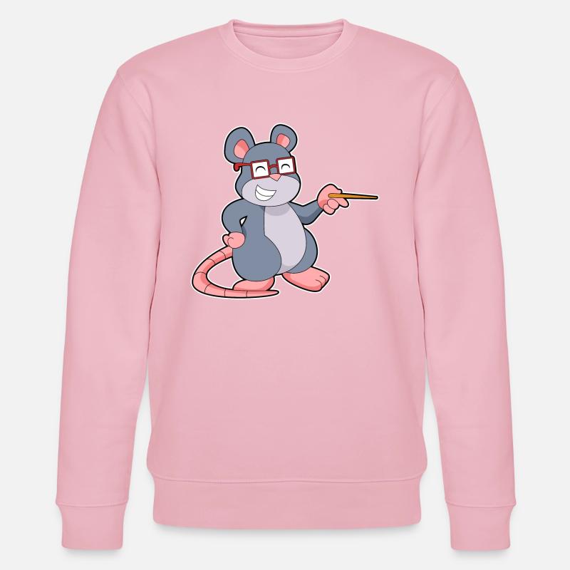 Maus Lehrer Pointer - Stanley/Stella Unisex Bio-Sweatshirt CHANGER  - Hellrosa