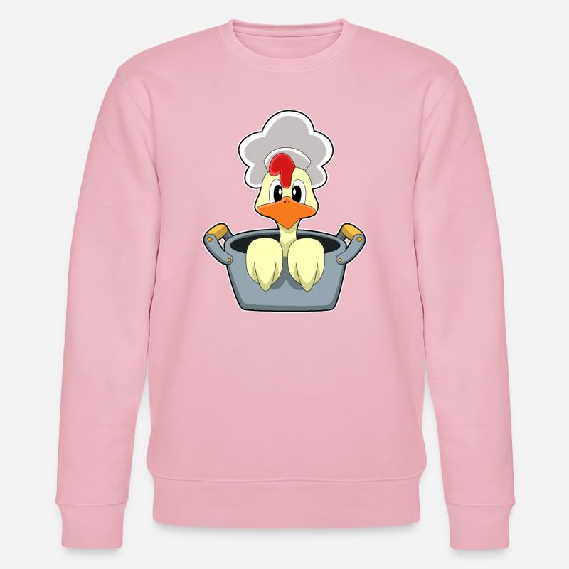 Poulet avec marmite - Sweat bio CHANGER Stanley/Stella Unisexe - rose pâle