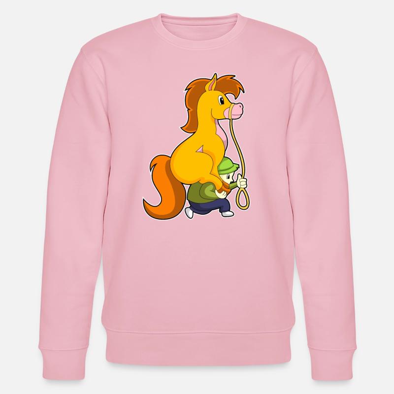Pferd mit Junge - Stanley/Stella Unisex Bio-Sweatshirt CHANGER  - Hellrosa