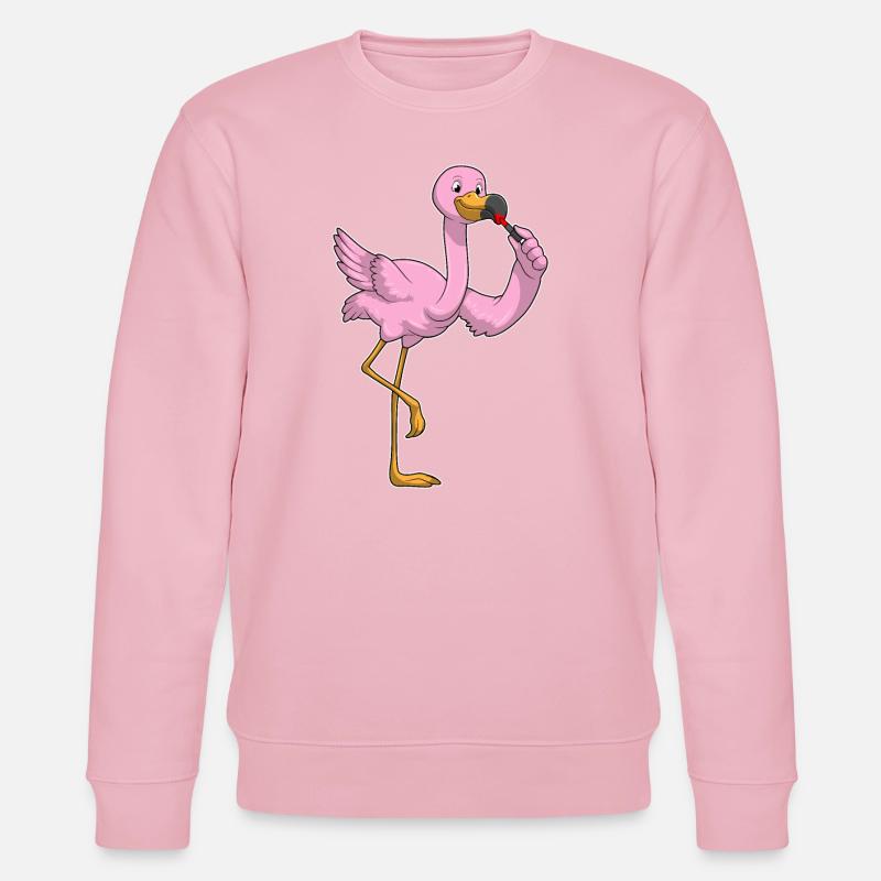 Flamingo mit Lippenstift - Stanley/Stella Unisex Bio-Sweatshirt CHANGER  - Hellrosa