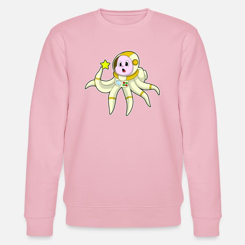 Krake als Taucher mit Stern - Stanley/Stella Unisex Bio-Sweatshirt CHANGER  - Hellrosa