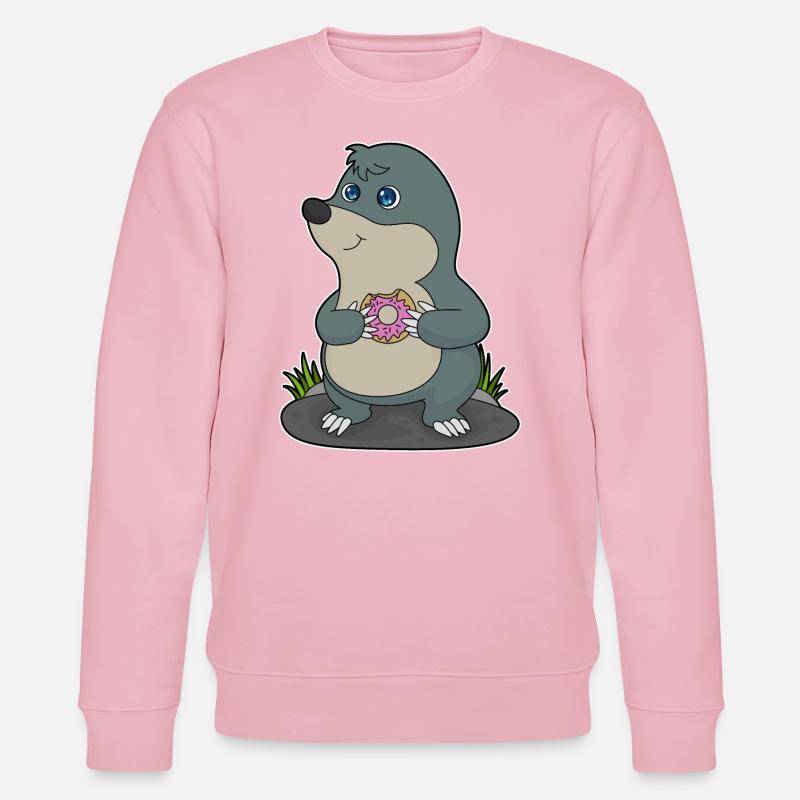 Maulwurf mit Donut - Stanley/Stella Unisex Bio-Sweatshirt CHANGER  - Hellrosa