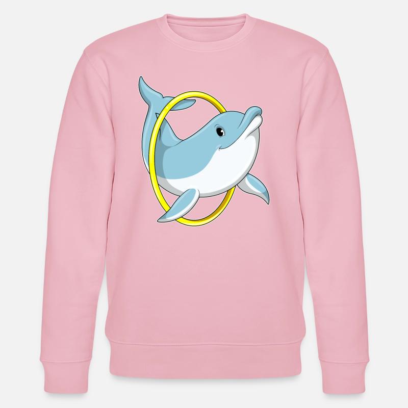 Delfin mit Ring - Stanley/Stella Unisex Bio-Sweatshirt CHANGER  - Hellrosa