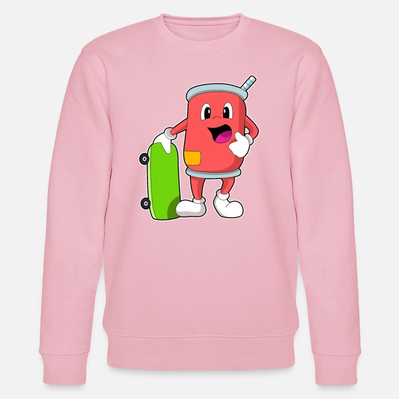 Dose als Skater mit Skateboard - Stanley/Stella Unisex Bio-Sweatshirt CHANGER  - Hellrosa