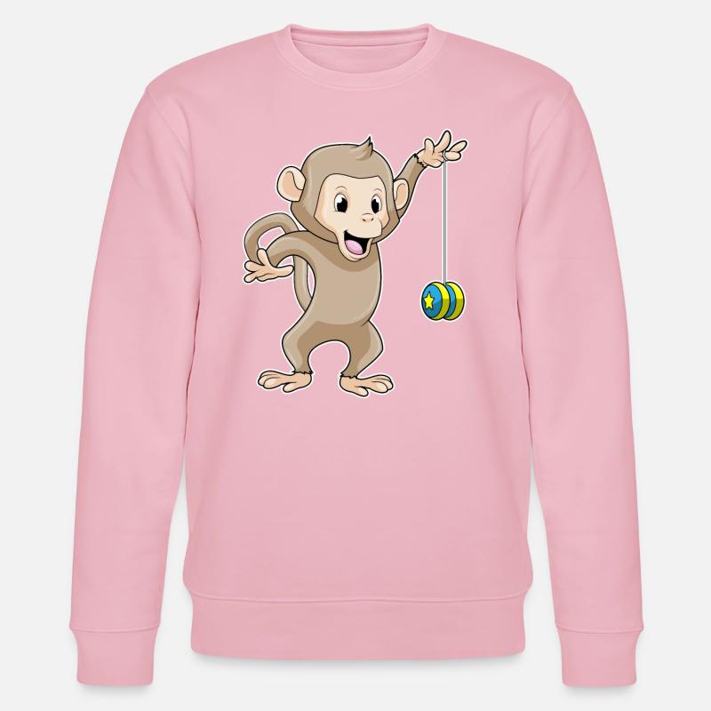 Affe mit Jojo - Stanley/Stella Unisex Bio-Sweatshirt CHANGER  - Hellrosa