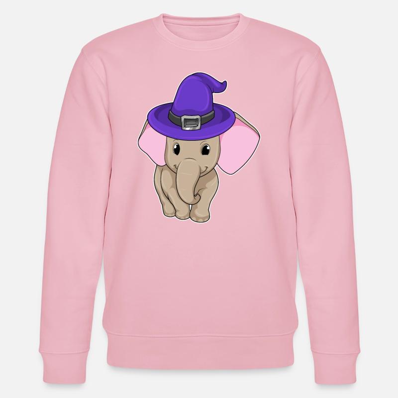Elefant als Zauberer - Stanley/Stella Unisex Bio-Sweatshirt CHANGER  - Hellrosa