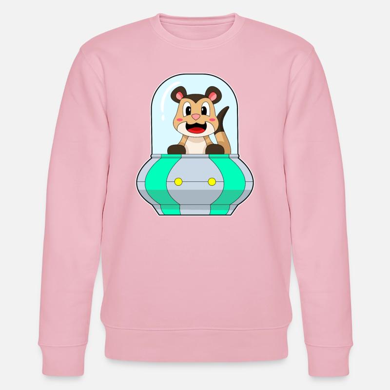 Erdmännchen mit Schiff - Stanley/Stella Unisex Bio-Sweatshirt CHANGER  - Hellrosa