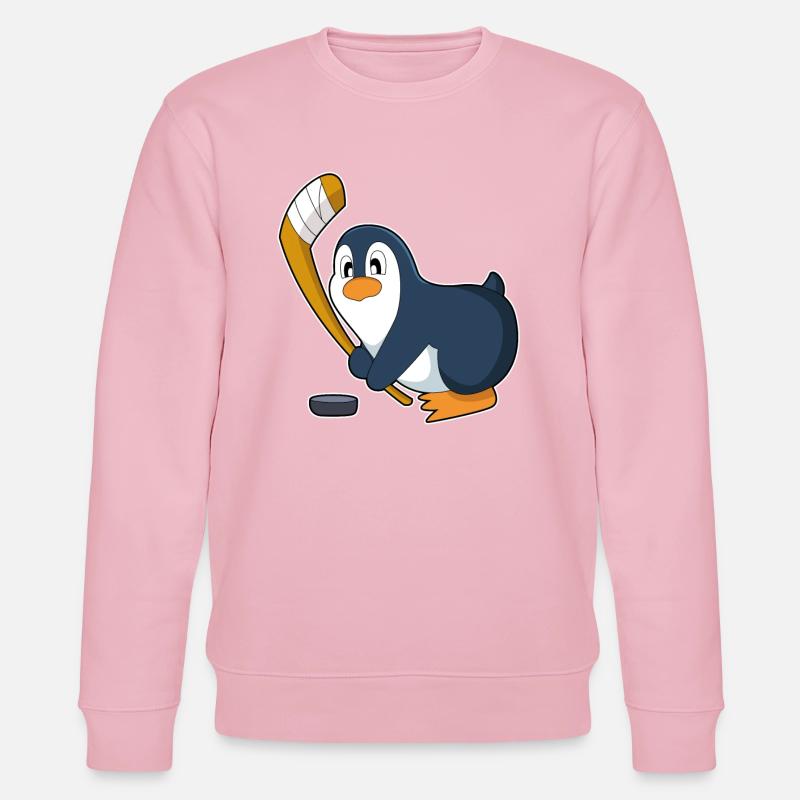 Pinguin Eishockey Eishockeyschläger - Stanley/Stella Unisex Bio-Sweatshirt CHANGER  - Hellrosa