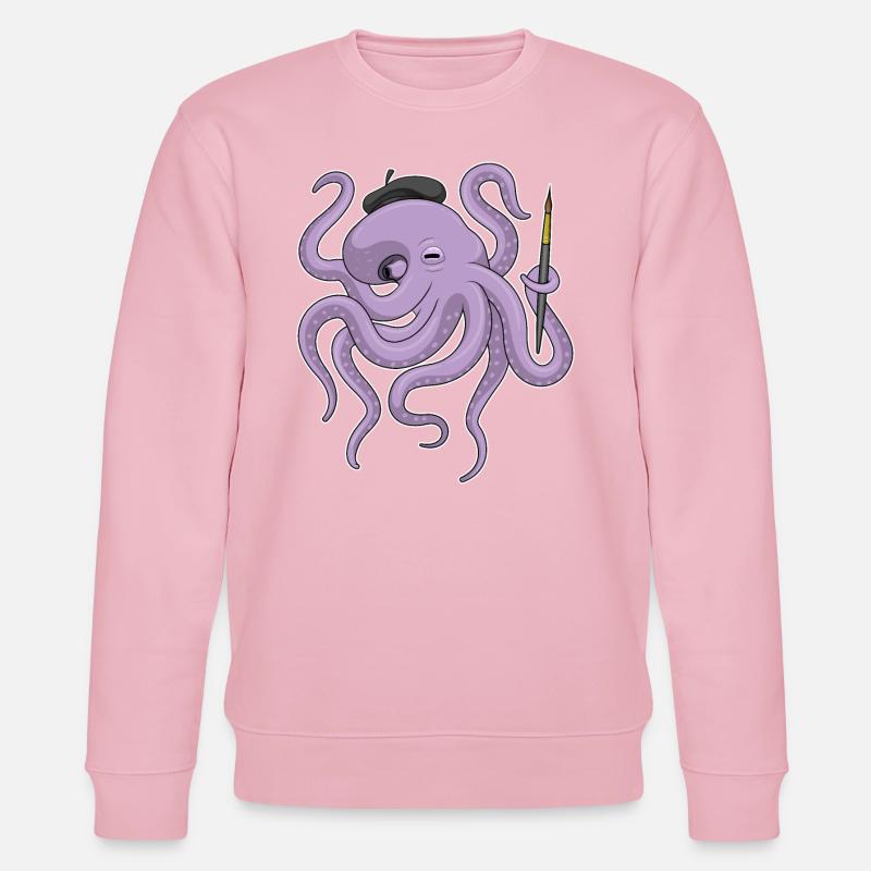 Krake Maler Pinsel - Stanley/Stella Unisex Bio-Sweatshirt CHANGER  - Hellrosa