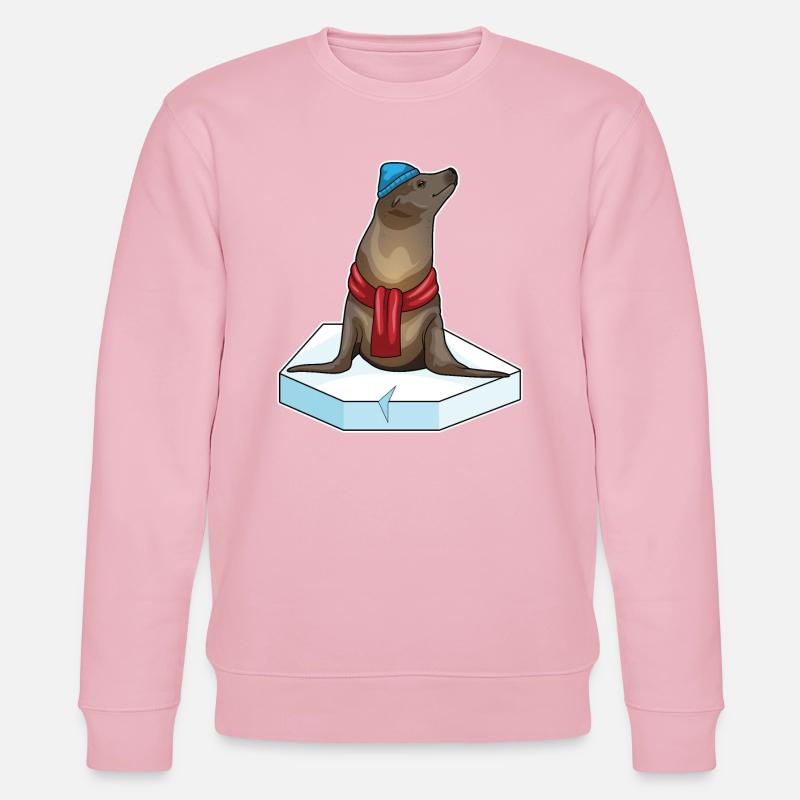 Seehund Eisscholle - Stanley/Stella Unisex Bio-Sweatshirt CHANGER - Hellrosa