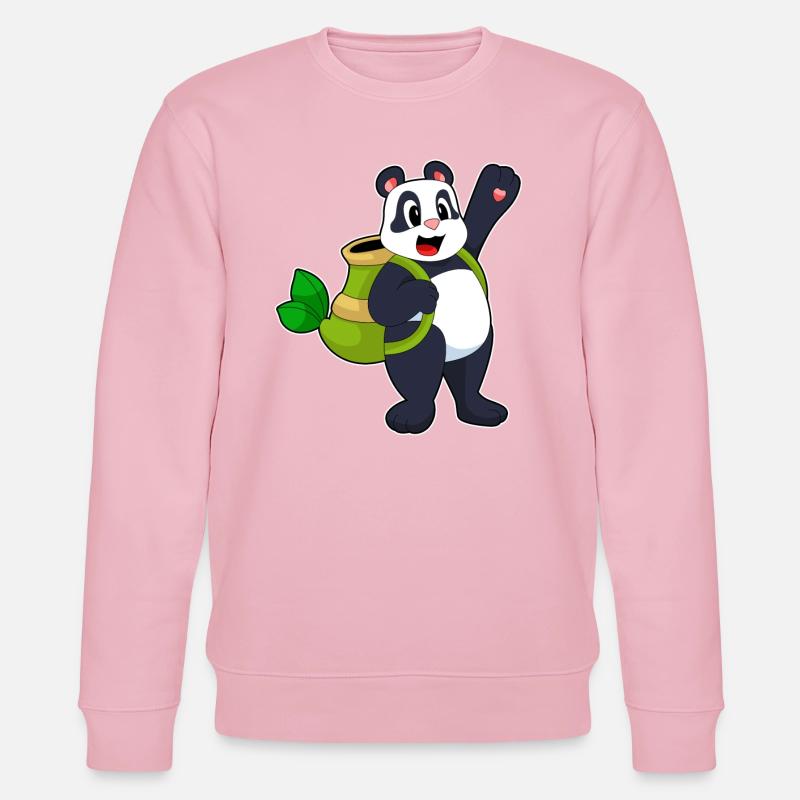 Panda Bamboo Backpack - Stanley/Stella CHANGER Unisex Organic Sweatshirt - cotton pink