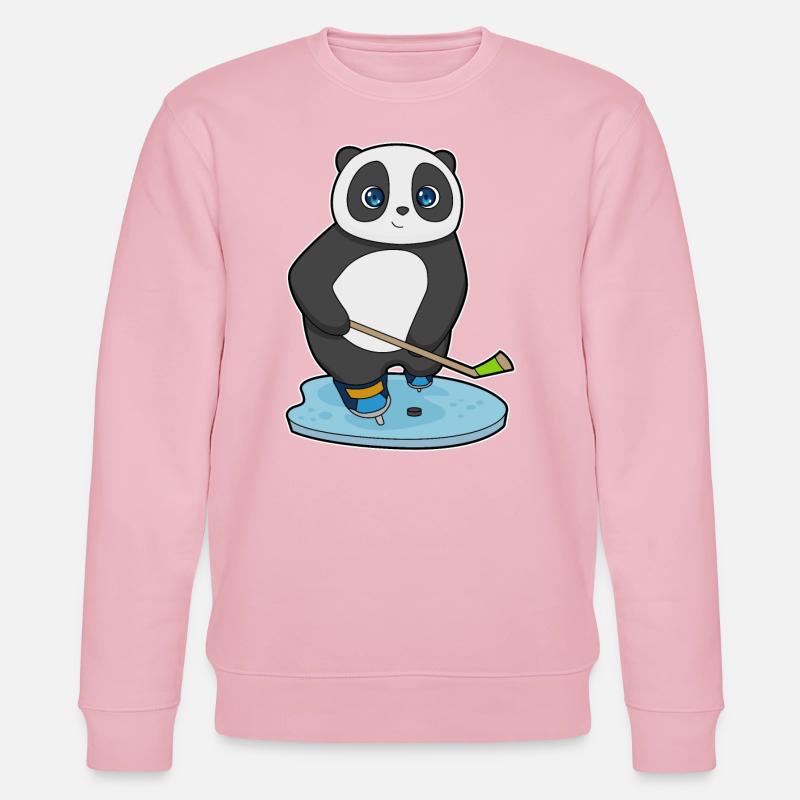 Panda Eishockey Eishockeyschläger - Stanley/Stella Unisex Bio-Sweatshirt CHANGER  - Hellrosa
