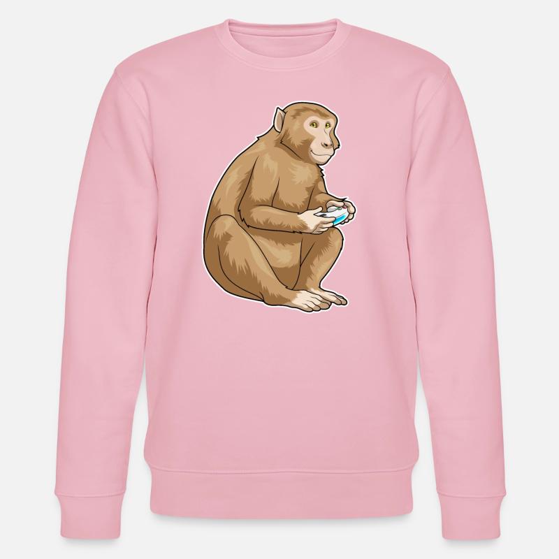 Affe Gamer Controller - Stanley/Stella Unisex Bio-Sweatshirt CHANGER  - Hellrosa