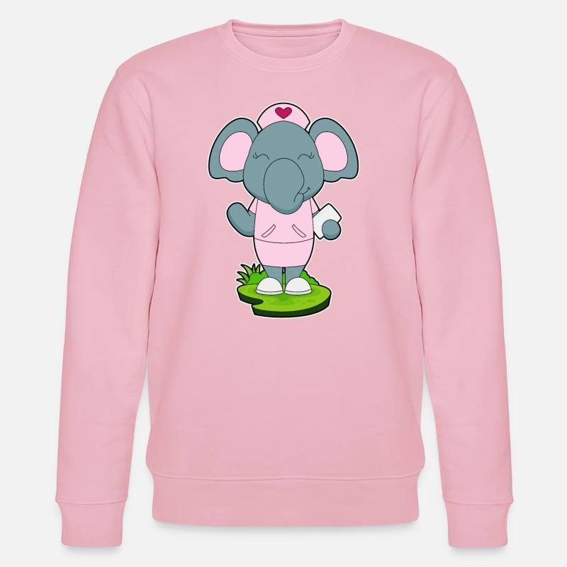 Elephant Nurse Sticky Notes - Stanley/Stella CHANGER Unisex Organic Sweatshirt - cotton pink