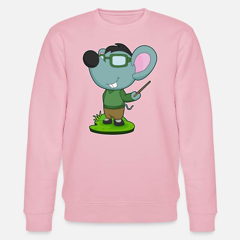 Maus Lehrer Pointer - Stanley/Stella Unisex Bio-Sweatshirt CHANGER  - Hellrosa