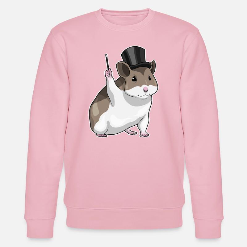 Hamster Zauberer Zauberstab - Stanley/Stella Unisex Bio-Sweatshirt CHANGER  - Hellrosa