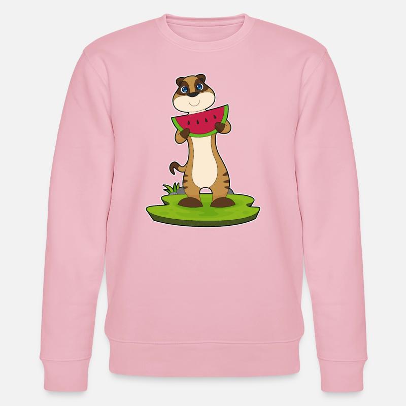 Erdmännchen Wassermelone Frucht - Stanley/Stella Unisex Bio-Sweatshirt CHANGER  - Hellrosa