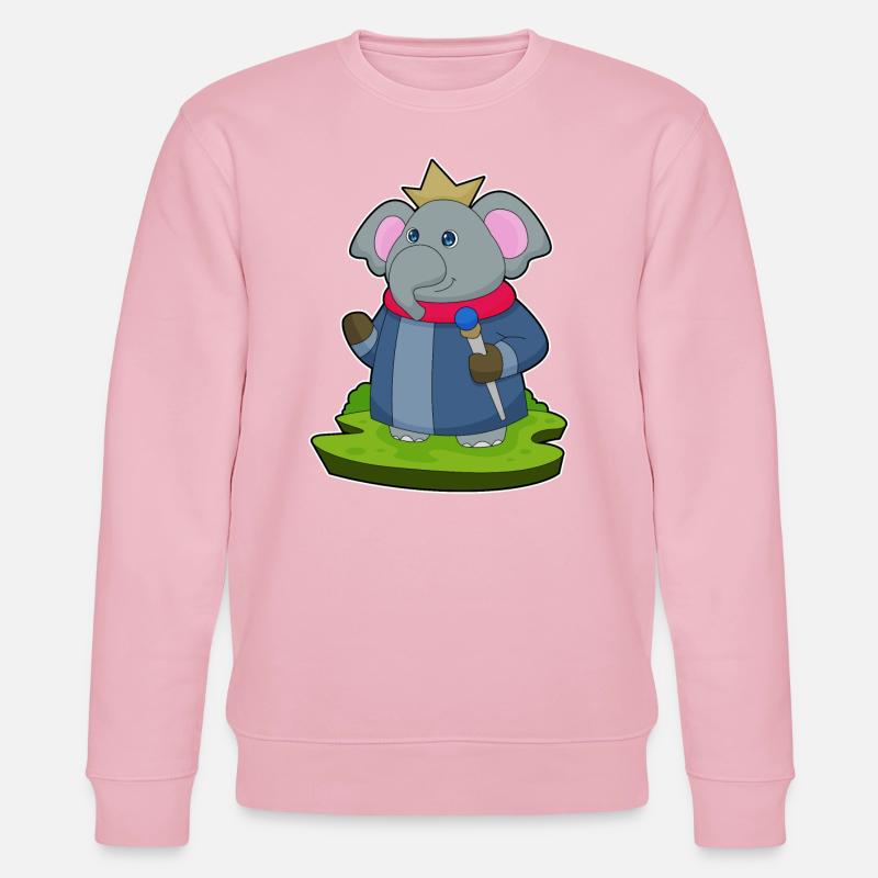 Elephant King Scepter Crown - Stanley/Stella CHANGER Unisex Organic Sweatshirt - cotton pink