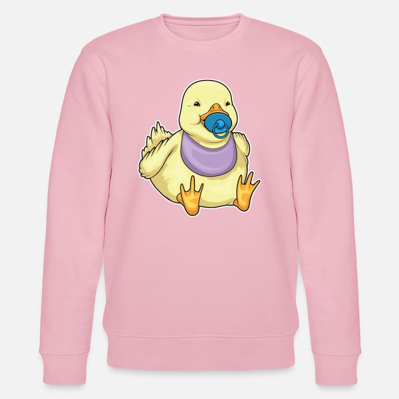 Duck pacifier bib - Stanley/Stella CHANGER Unisex Organic Sweatshirt - cotton pink