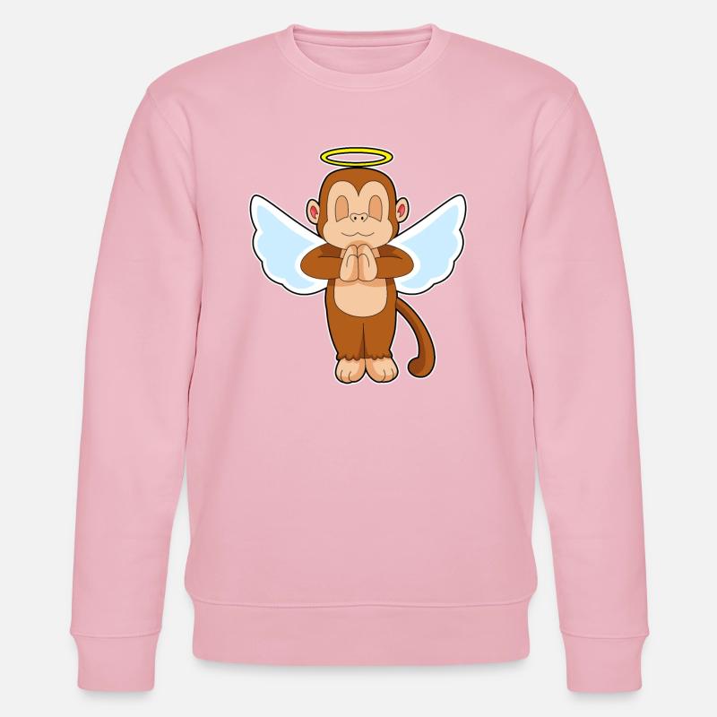 Singe Ange Ailes d’ange - Sweat bio CHANGER Stanley/Stella Unisexe - rose pâle