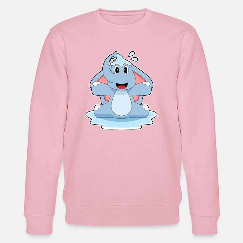 Elefant Planschen Wasser - Stanley/Stella Unisex Bio-Sweatshirt CHANGER  - Hellrosa